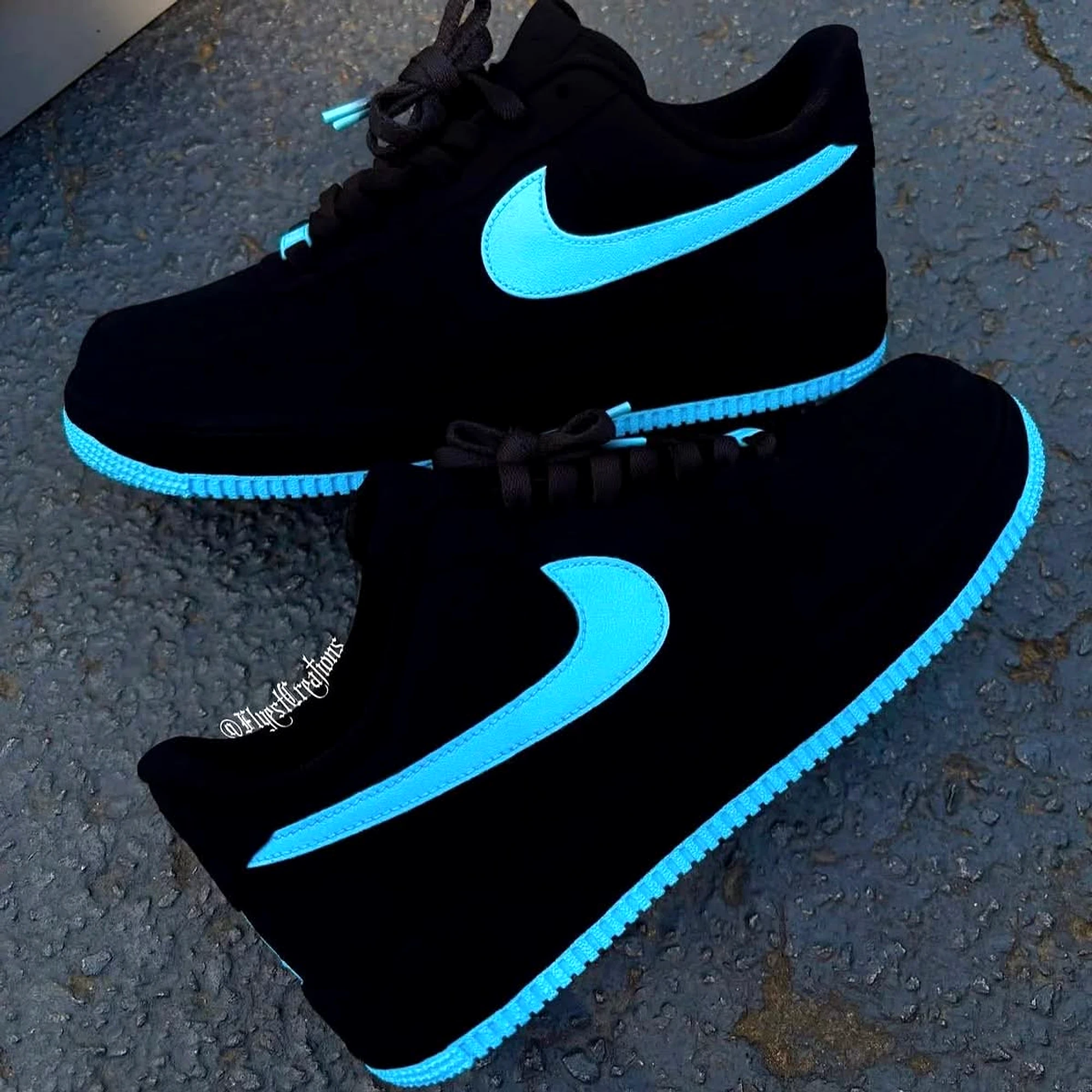 Air Force 1 Low Black / Aqua